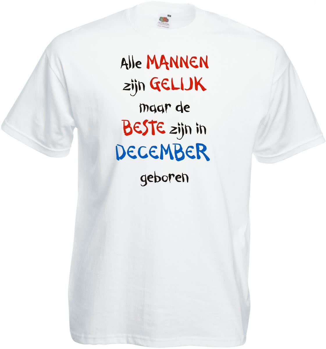 Mijncadeautje - T-shirt - wit - maat 3XL- Alle mannen zijn gelijk - december