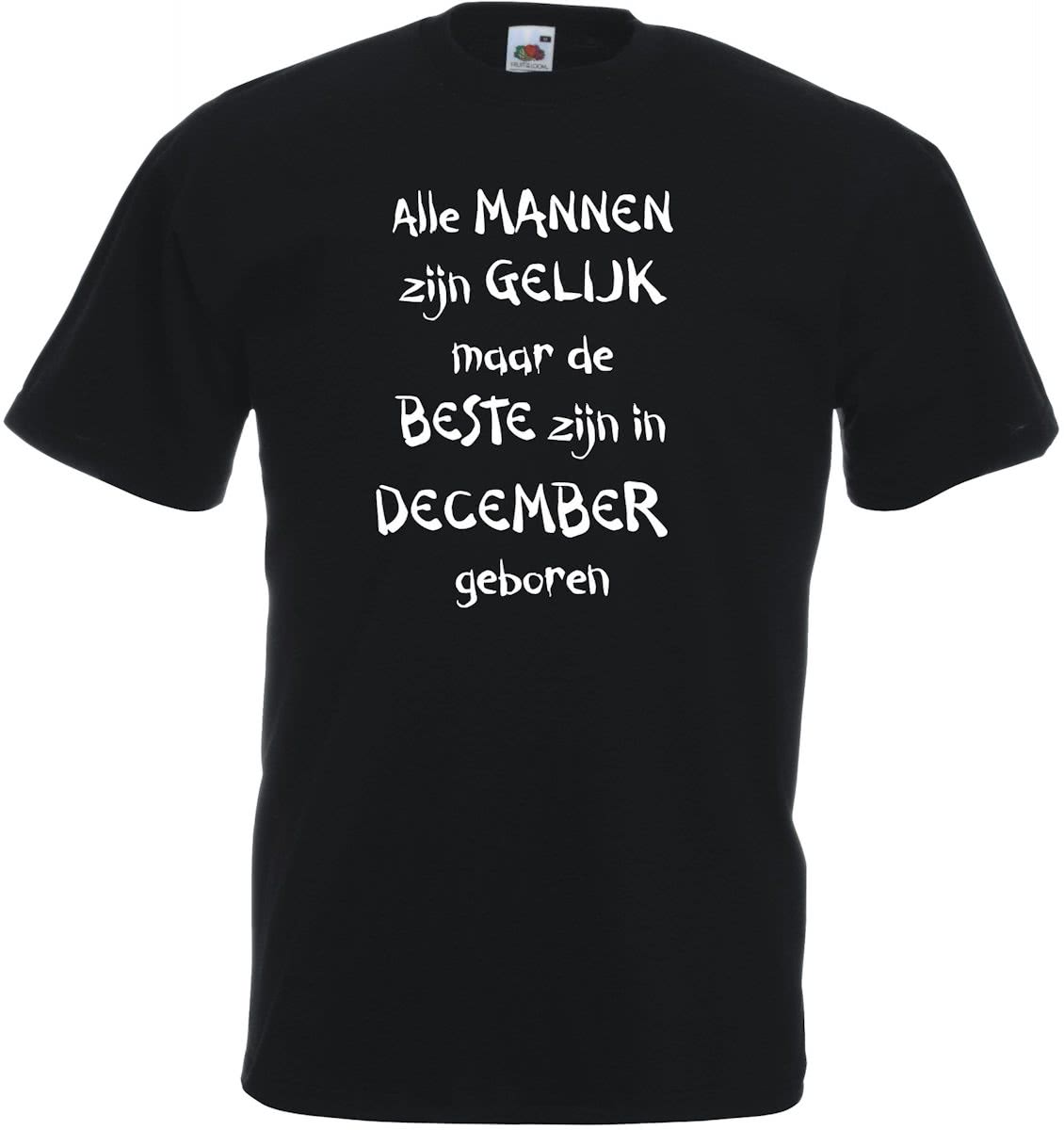 Mijncadeautje - T-shirt - zwart - maat 3XL- Alle mannen zijn gelijk - december