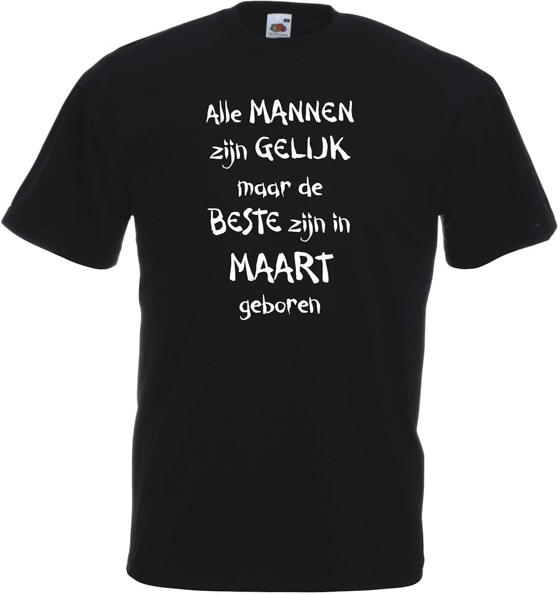 Mijncadeautje - T-shirt - zwart - maat 3XL- Alle mannen zijn gelijk - maart