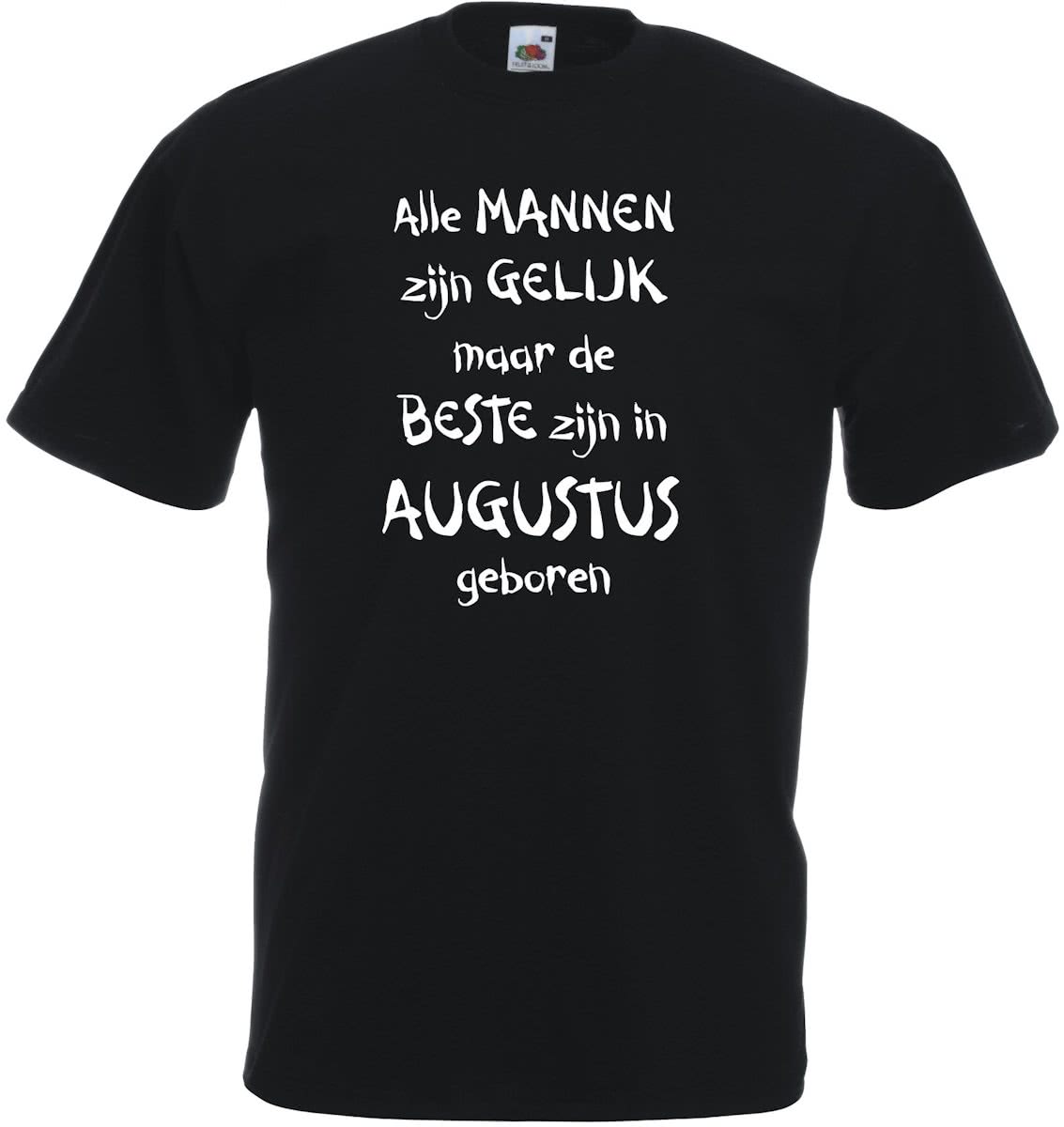 Mijncadeautje - T-shirt - zwart - maat L - Alle mannen zijn gelijk - augustus