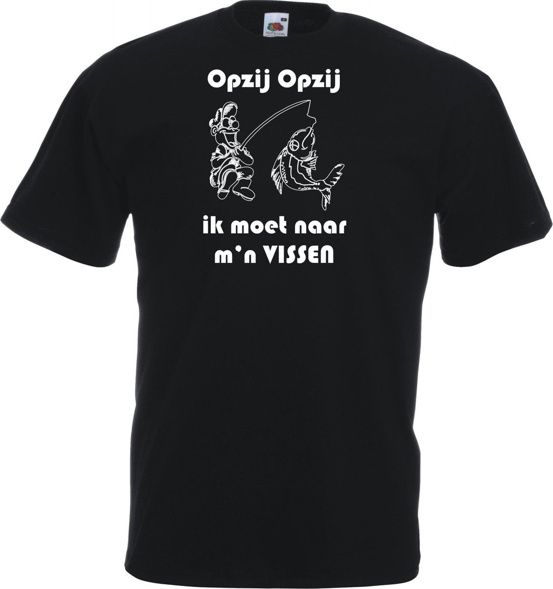 Mijncadeautje - Unisex T-shirt - Opzij Opzij ik moet naar mn VISSEN - zwart - maat 3XL