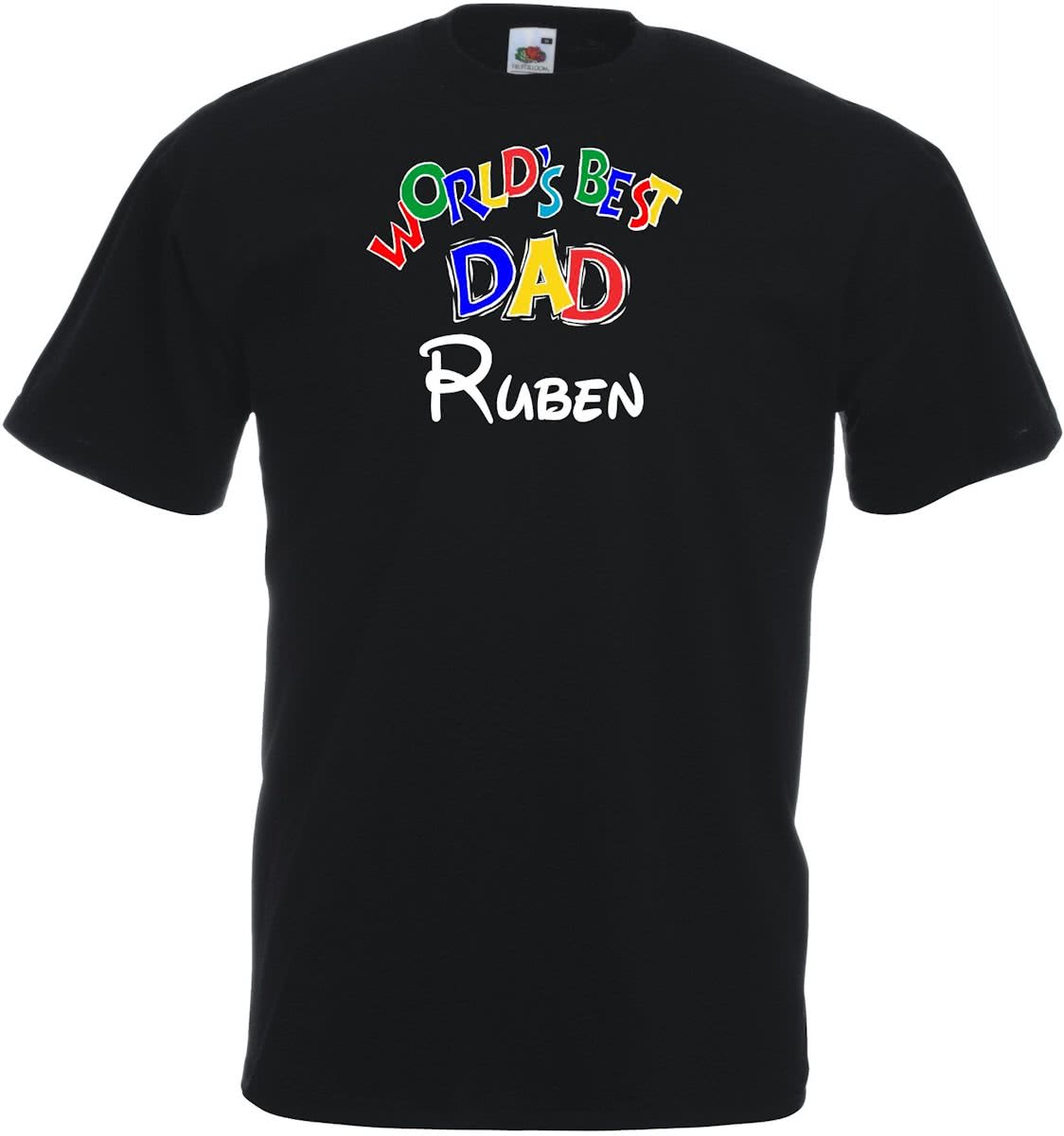 Mijncadeautje - Unisex T-shirt - World´s Best Dad - met voornaam - zwart -  - maat 3XL