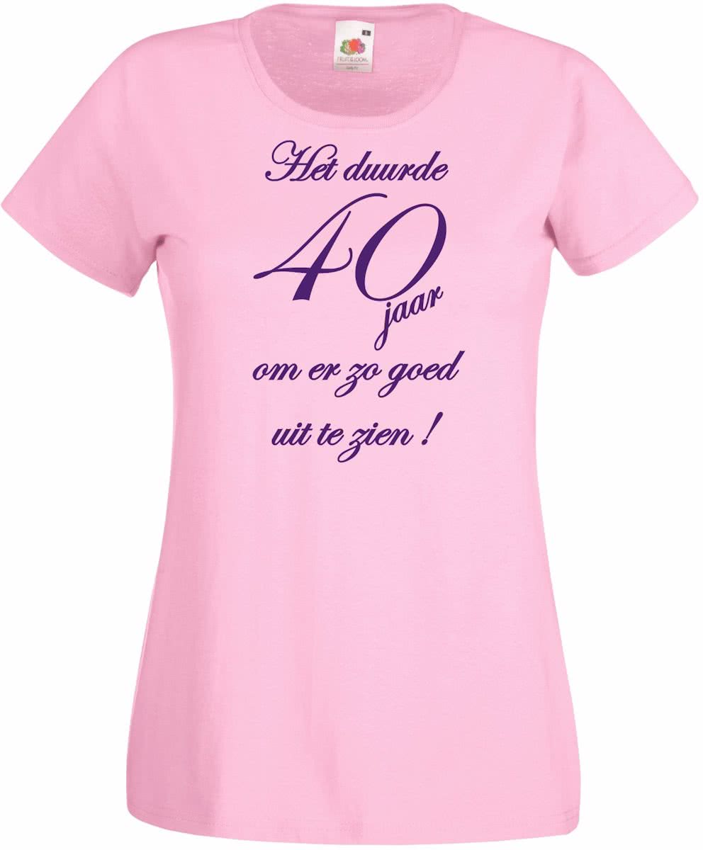 Mijncadeautje - Verjaardags T-shirt - Dames - Het duurde 40 jaar - roze L