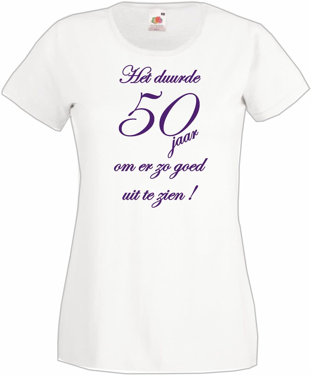 Mijncadeautje - Verjaardags T-shirt - Dames - Het duurde 50 jaar - Wit M