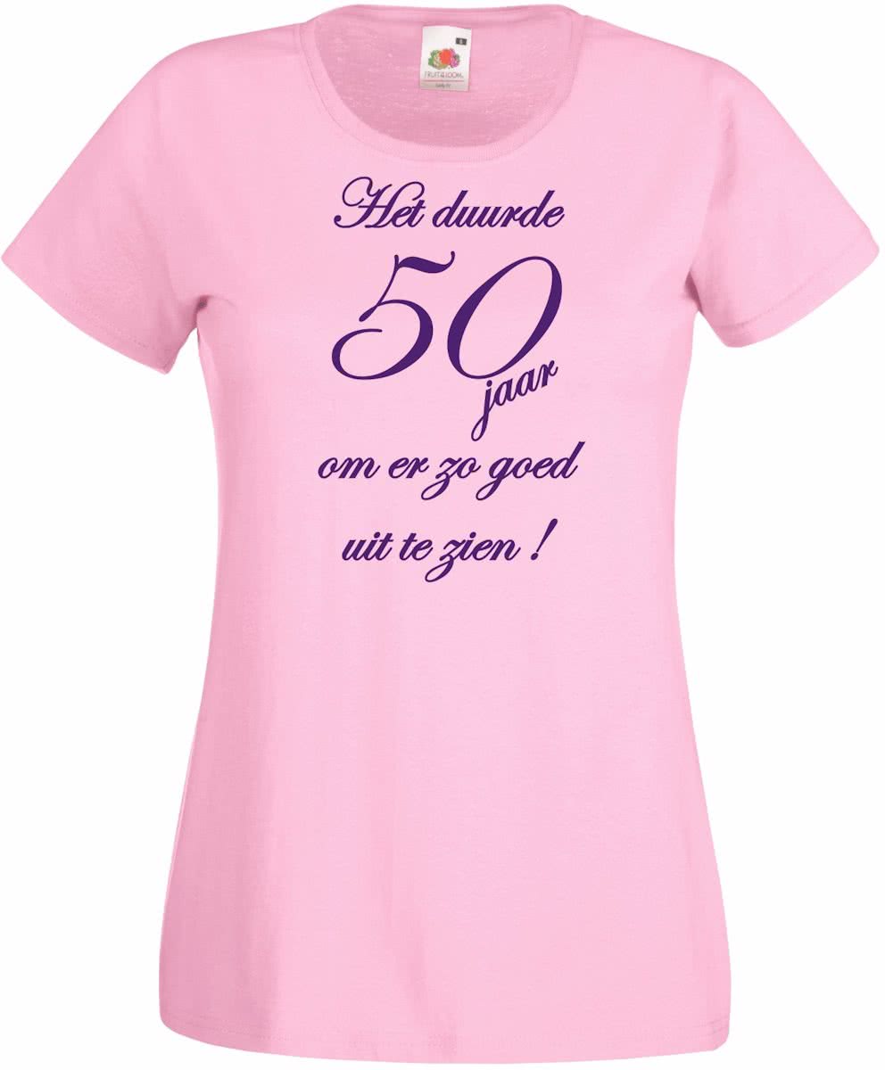 Mijncadeautje - Verjaardags T-shirt - Dames - Het duurde 50 jaar - roze S