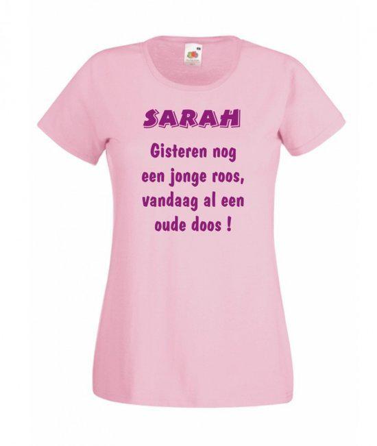 Mijncadeautje Dames T-shirt roze L Sarah jonge roos, oude doos