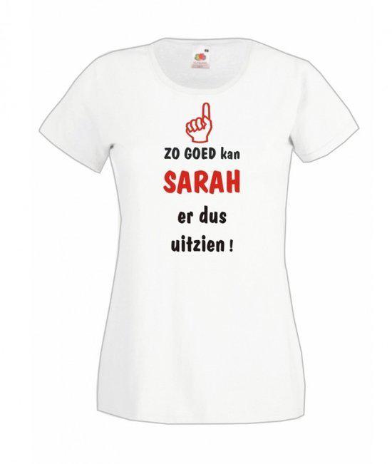 Mijncadeautje Dames T-shirt wit XS Zo goed kan Sarah er dus uitzien