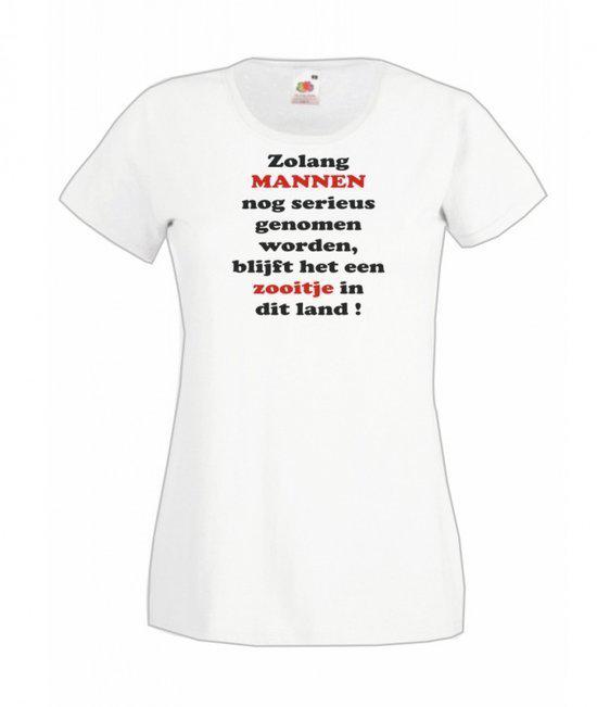 Mijncadeautje Dames T-shirt wit XS Zolang mannen serieus genomen worden