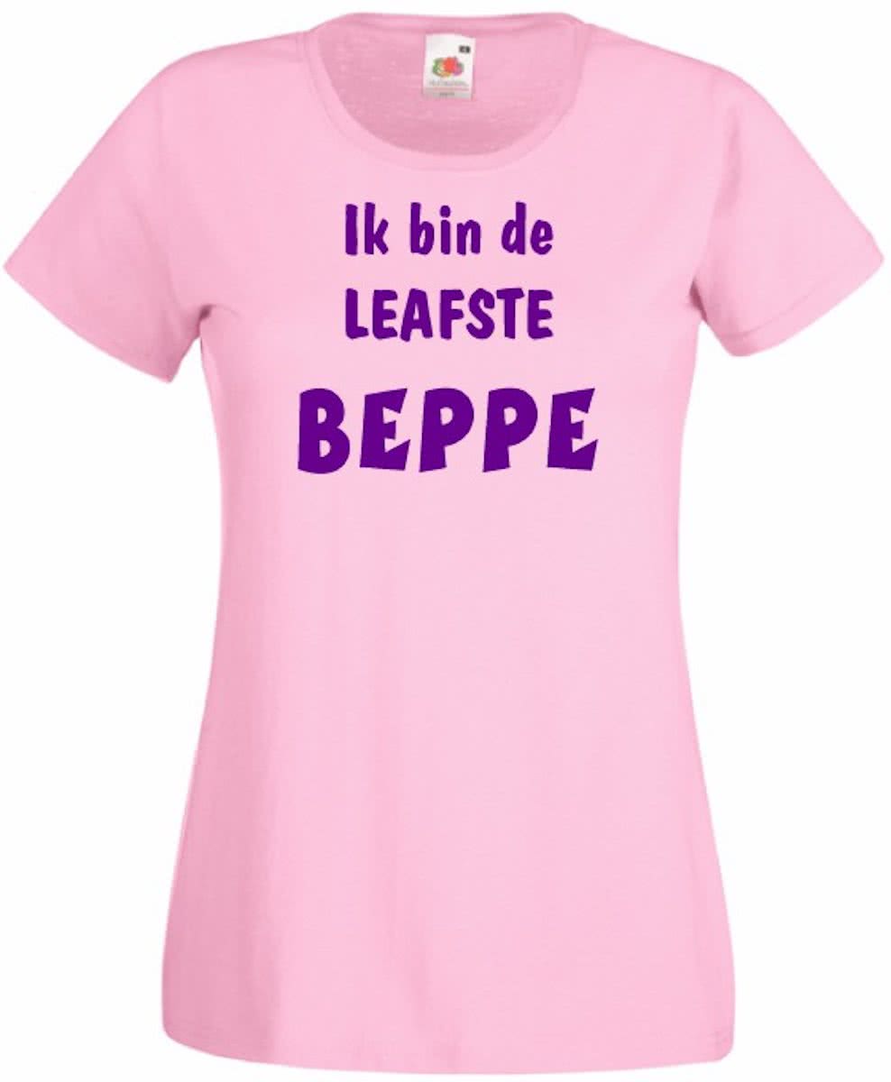 Mijncadeautje Frysl�n T-shirt Ik ben de leafste BEPPE Dames ROZE (maat XL)