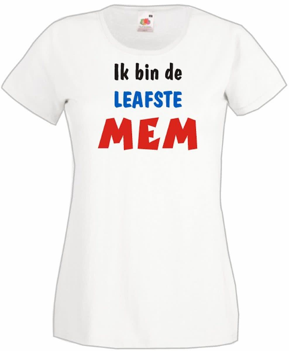 Mijncadeautje Frysl�n T-shirt Ik ben de leafste MEM Dames WIT (maat L)