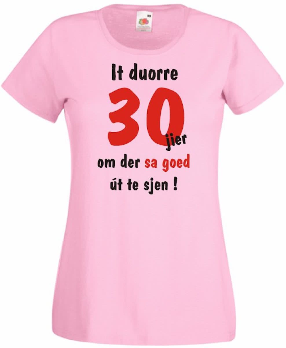 Mijncadeautje Frysl�n T-shirt It duorre 30 jier Dames ROZE (maat M)