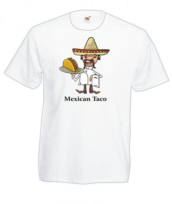 Mijncadeautje Heren Leeftijd  T-shirt wit maat M - Mexican Taco