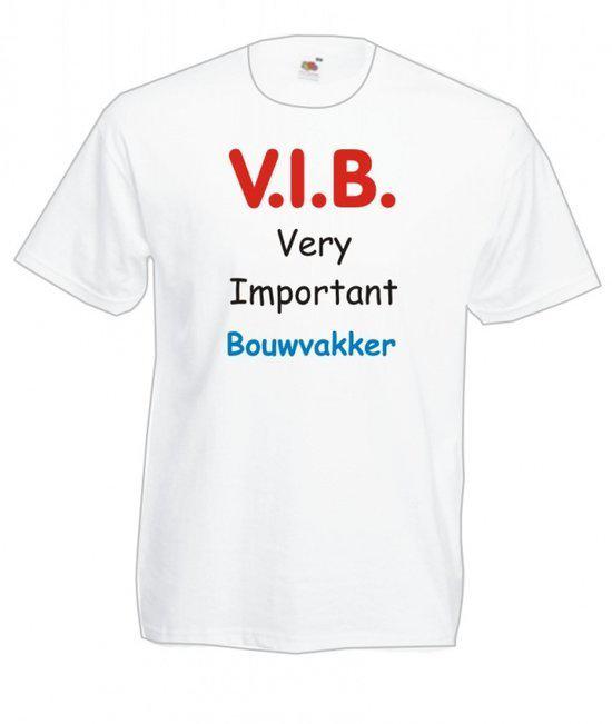 Mijncadeautje Heren T-shirt wit maat L - V.I.B. Very important bouwvakker