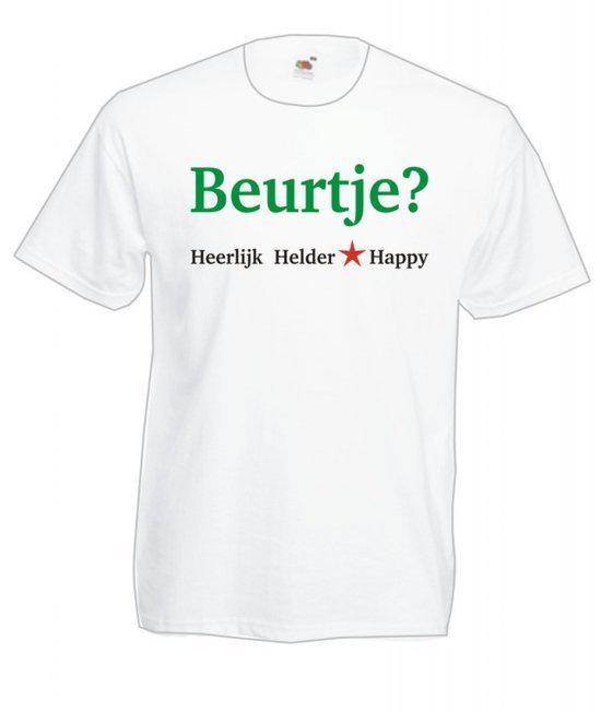 Mijncadeautje Heren T-shirt wit maat L Beurtje ?