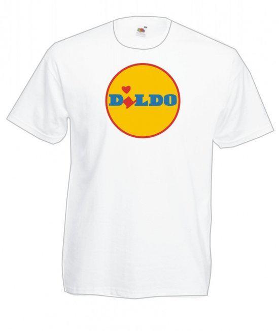 Mijncadeautje Heren T-shirt wit maat L Dildo