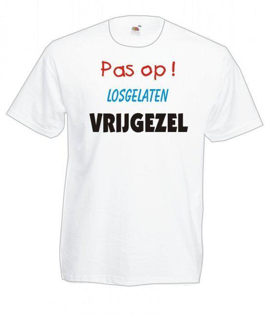 Mijncadeautje Heren T-shirt wit maat L Losgelaten vrijgezel