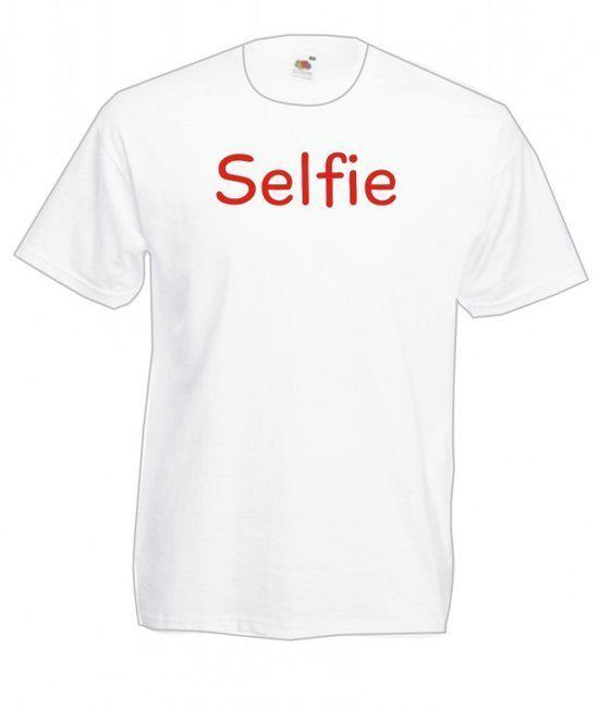 Mijncadeautje Heren T-shirt wit maat L Selfie