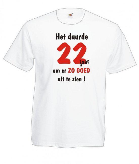 Mijncadeautje Heren leeftijd T-shirt Wit maat L Het duurde 22 jaar om er zo goed uit te zien