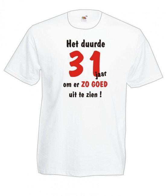 Mijncadeautje Heren leeftijd T-shirt Wit maat L Het duurde 31 jaar om er zo goed uit te zien