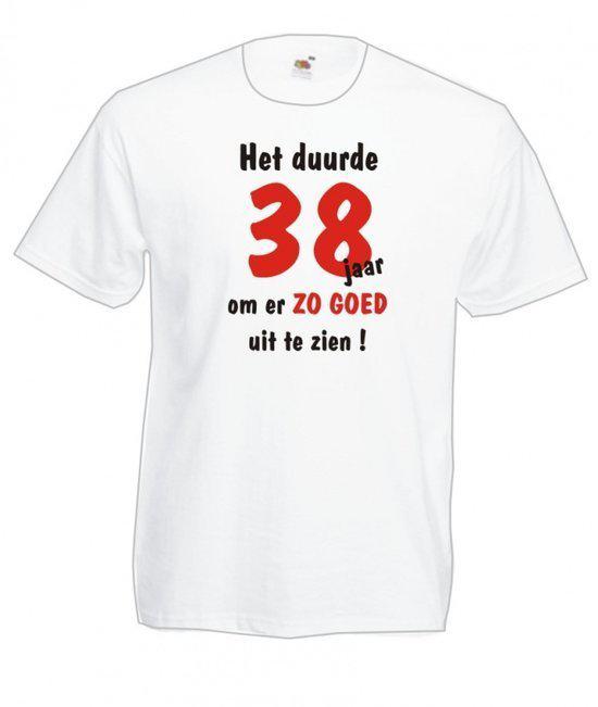 Mijncadeautje Heren leeftijd T-shirt Wit maat L Het duurde 38 jaar om er zo goed uit te zien