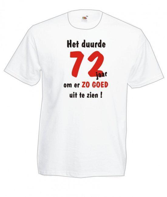 Mijncadeautje Heren leeftijd T-shirt Wit maat L Het duurde 72 jaar om er zo goed uit te zien