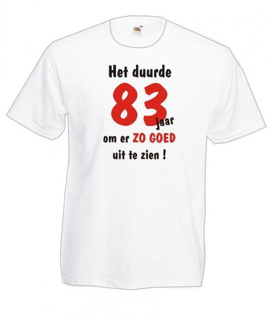 Mijncadeautje Heren leeftijd T-shirt Wit maat L Het duurde 83 jaar om er zo goed uit te zien