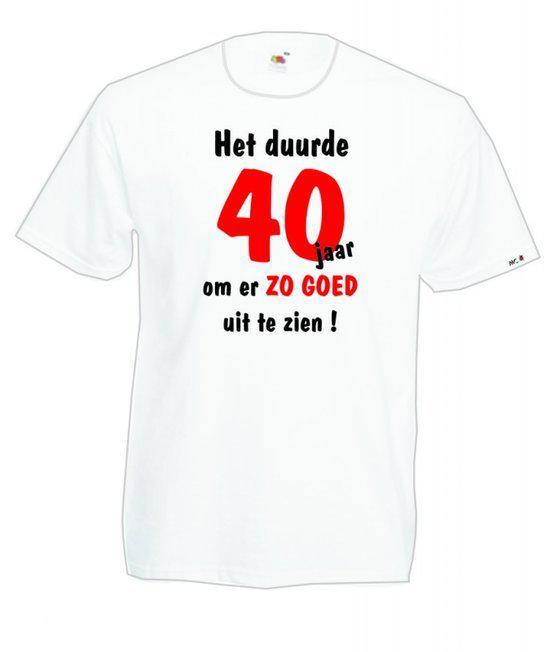 Mijncadeautje Heren leeftijd T-shirt Wit maat M Het duurde 40 jaar om er zo goed uit te zien