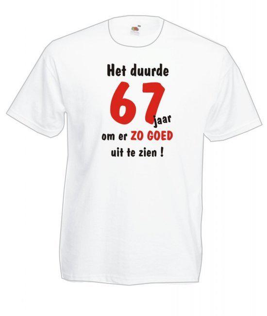 Mijncadeautje Heren leeftijd T-shirt Wit maat XL Het duurde 67 jaar om er zo goed uit te zien