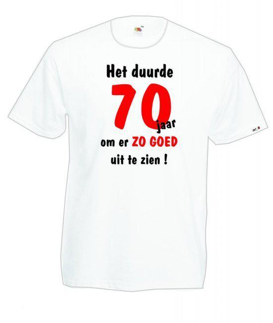 Mijncadeautje Heren leeftijd T-shirt Wit maat XL Het duurde 70 jaar om er zo goed uit te zien