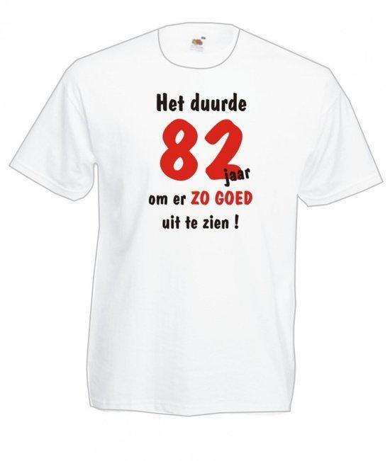 Mijncadeautje Heren leeftijd T-shirt Wit maat XL Het duurde 82 jaar om er zo goed uit te zien