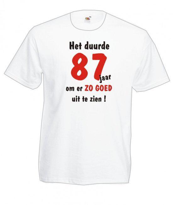 Mijncadeautje Heren leeftijd T-shirt Wit maat XL Het duurde 87 jaar om er zo goed uit te zien