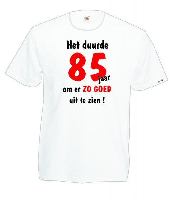 Mijncadeautje Heren leeftijd T-shirt Wit maat XXL Het duurde 85 jaar om er zo goed uit te zien