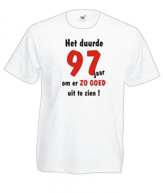 Mijncadeautje Heren leeftijd T-shirt Wit maat XXL Het duurde 97 jaar om er zo goed uit te zien