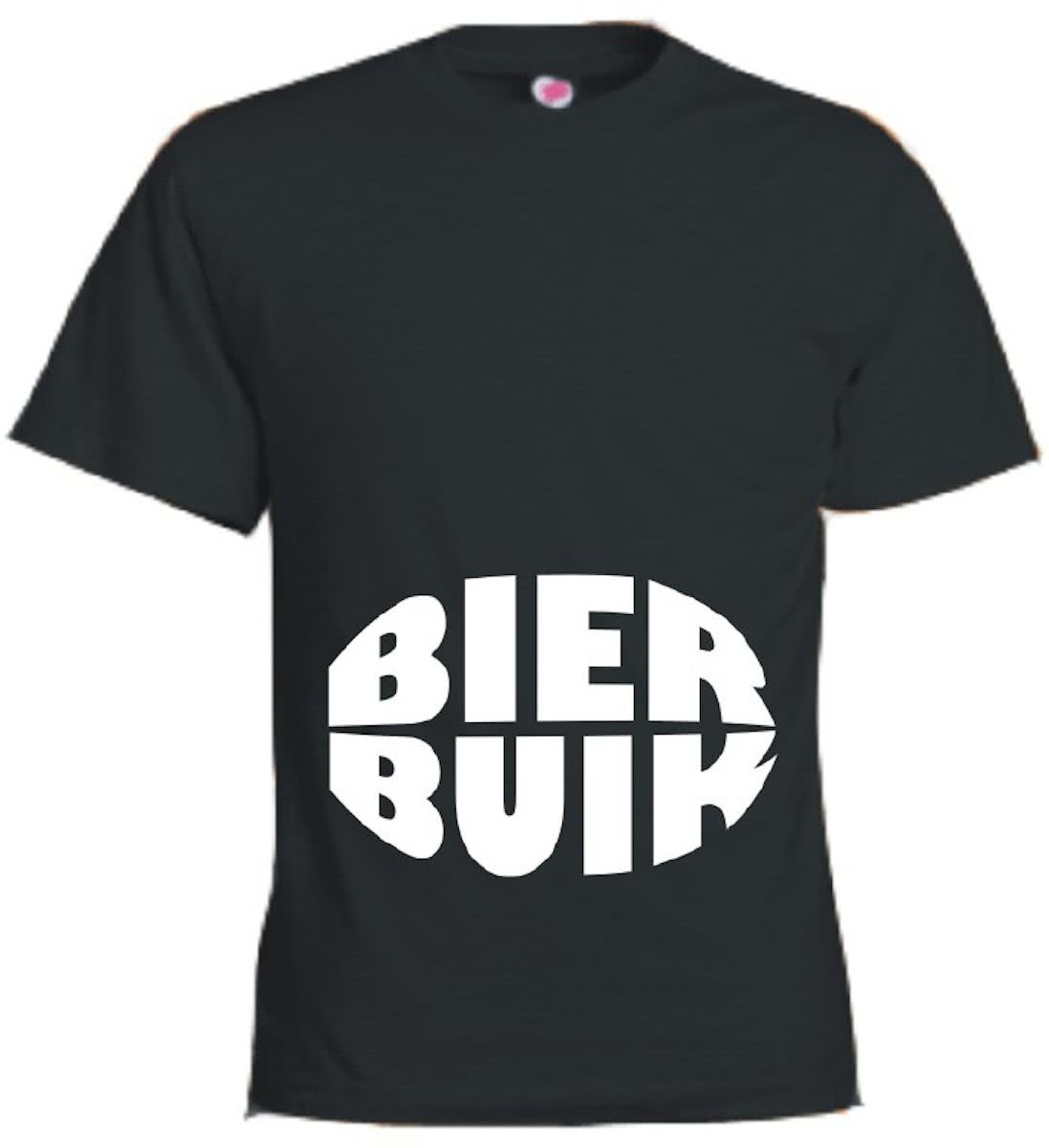 Mijncadeautje T-shirt - Bierbuik - Heren Zwart (maat XL)