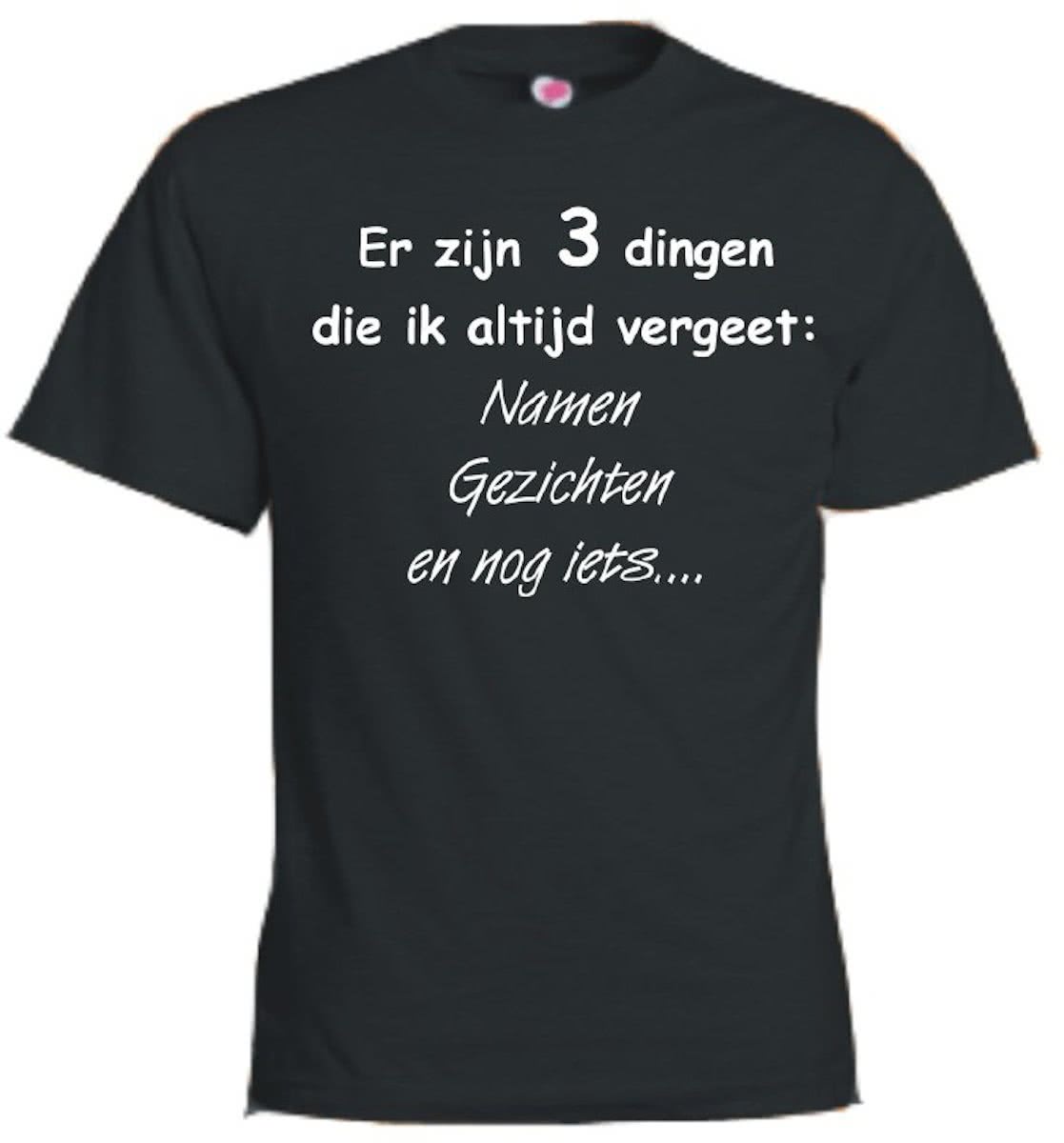 Mijncadeautje T-shirt - Er zijn 3 dingen die ik altijd vergeet - Unisex Zwart (maat M)