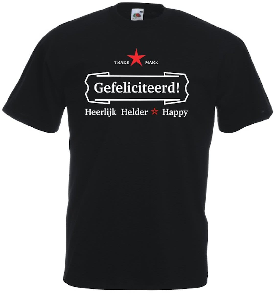 Mijncadeautje T-shirt - Gefeliciteerd, heerlijk, helder - Unisex Zwart (maat 3XL)