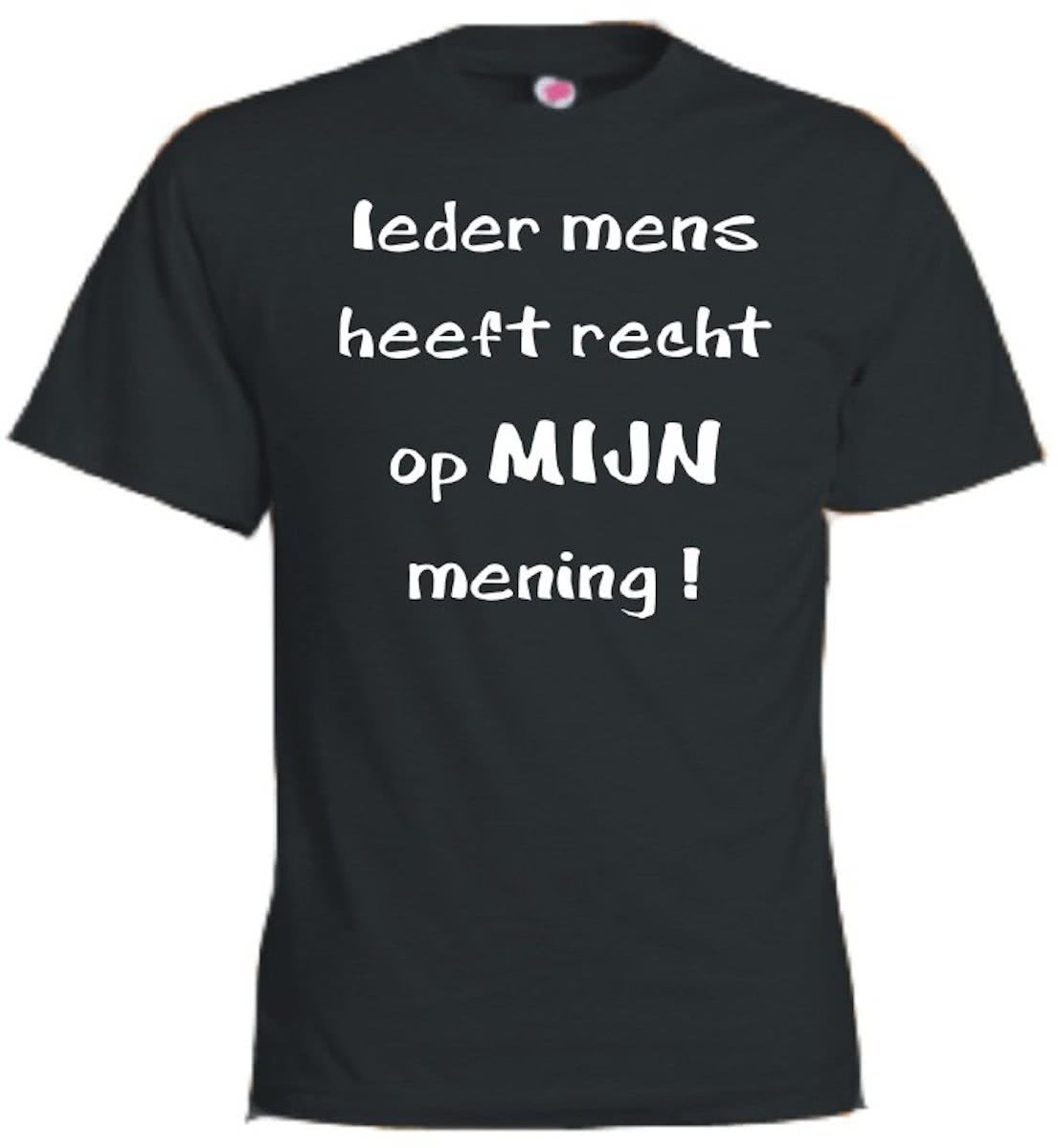 Mijncadeautje T-shirt - Ieder mens heeft recht op mijn mening - Unisex Zwart (maat M)