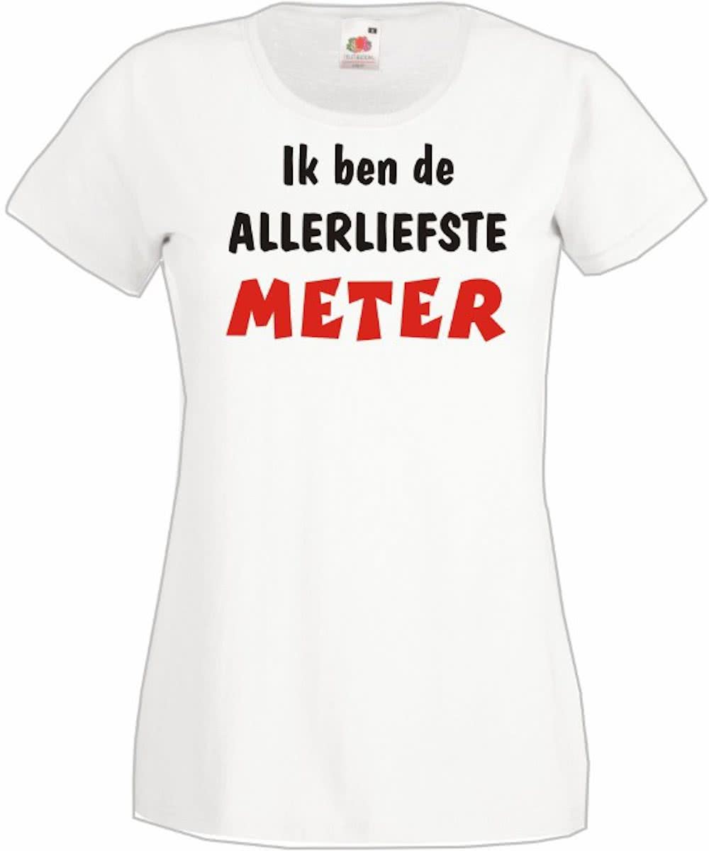 Mijncadeautje T-shirt - Ik ben de liefste METER - WIT (maat L)