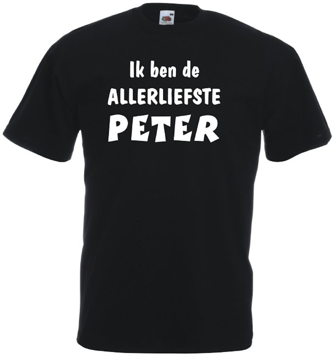 Mijncadeautje T-shirt - Ik ben de liefste PETER - Unisex Zwart (maat 3XL)