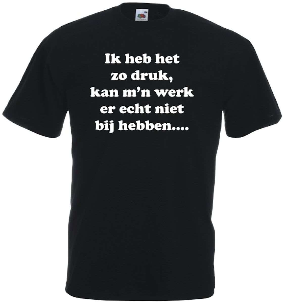 Mijncadeautje T-shirt - Ik heb het zo druk, ik kan mn werk er echt niet bij hebben - Unisex Zwart (maat 3XL)