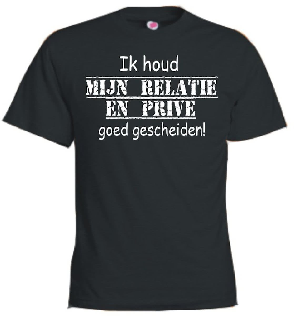 Mijncadeautje T-shirt - Ik houd mijn relatie en prive gescheiden - Unisex Zwart (maat 3XL)