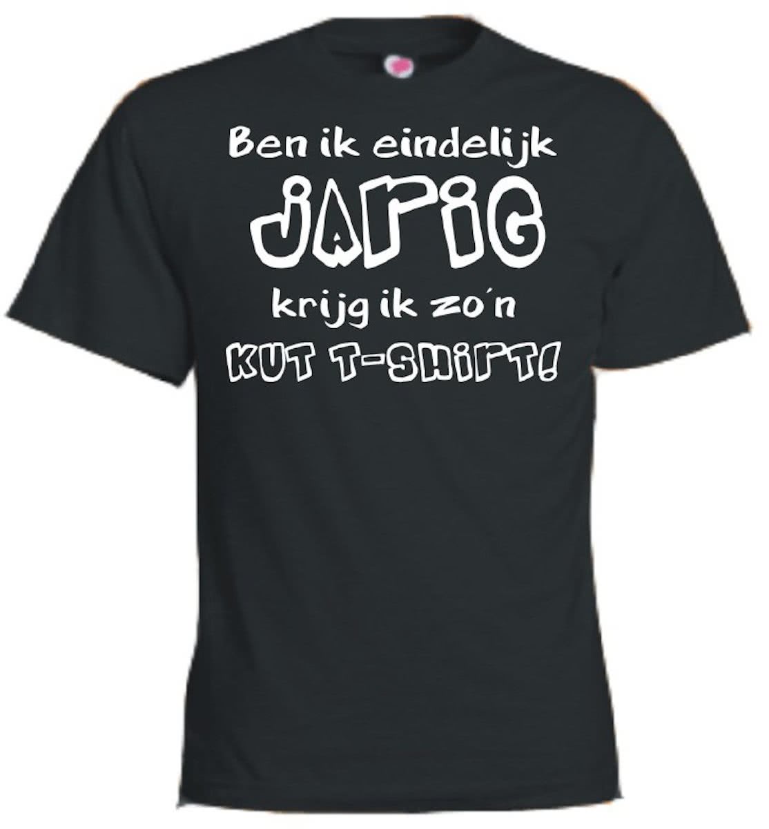   T-shirt - Jarig, kut T-shirt - Unisex Zwart (maat L)