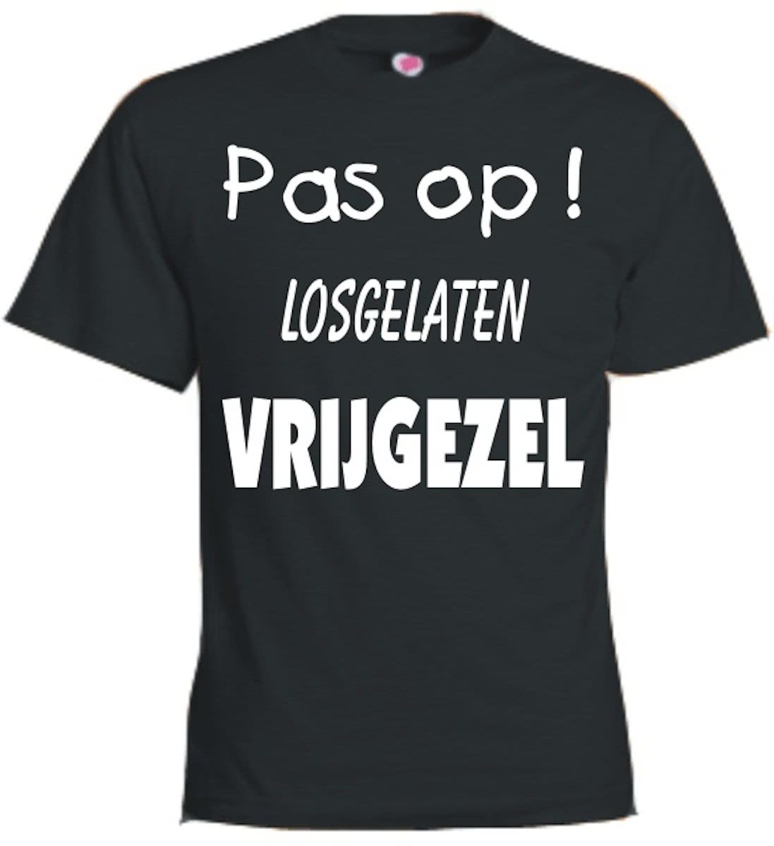 Mijncadeautje T-shirt - Pas op losgelaten vrijgezel - Unisex Zwart (maat 3XL)