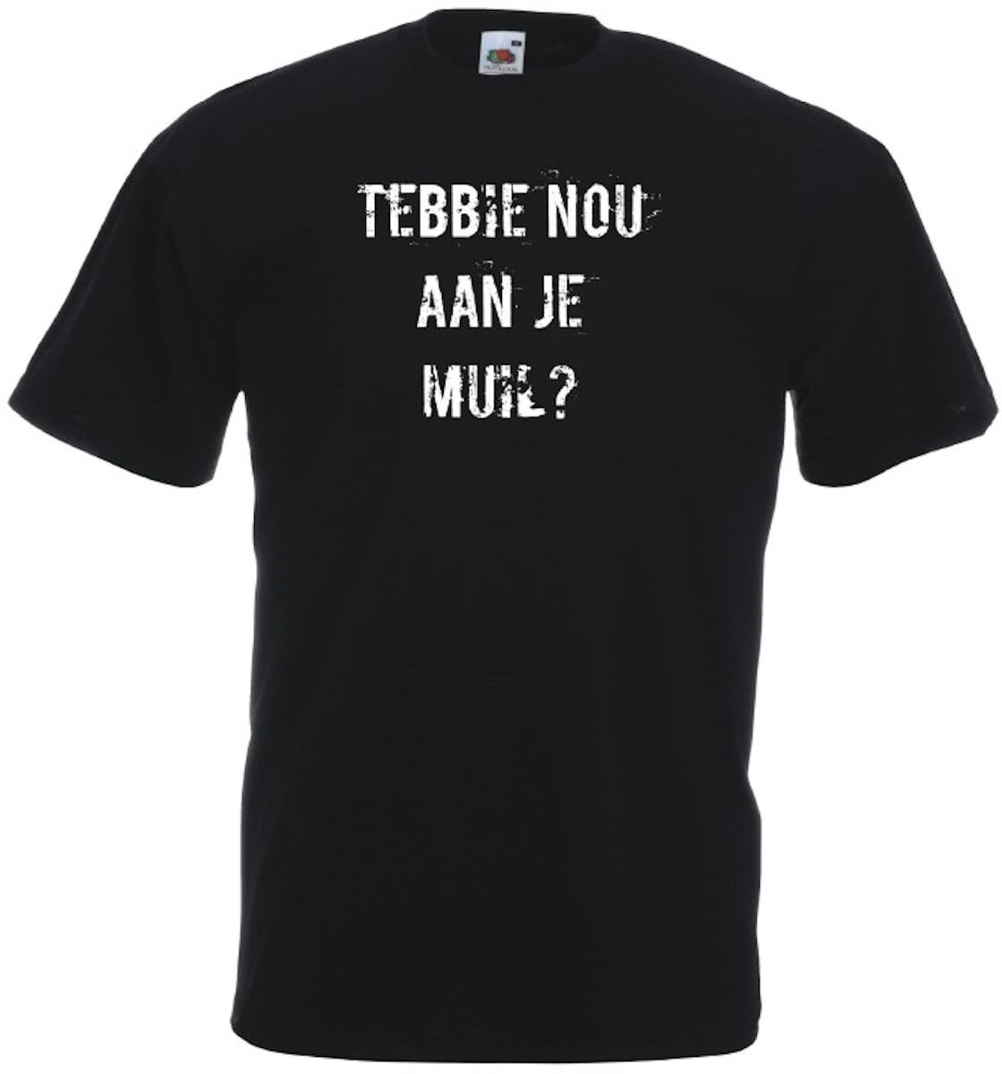 Mijncadeautje T-shirt - Tebbie nou aan je muil - Unisex Zwart (maat 3XL)