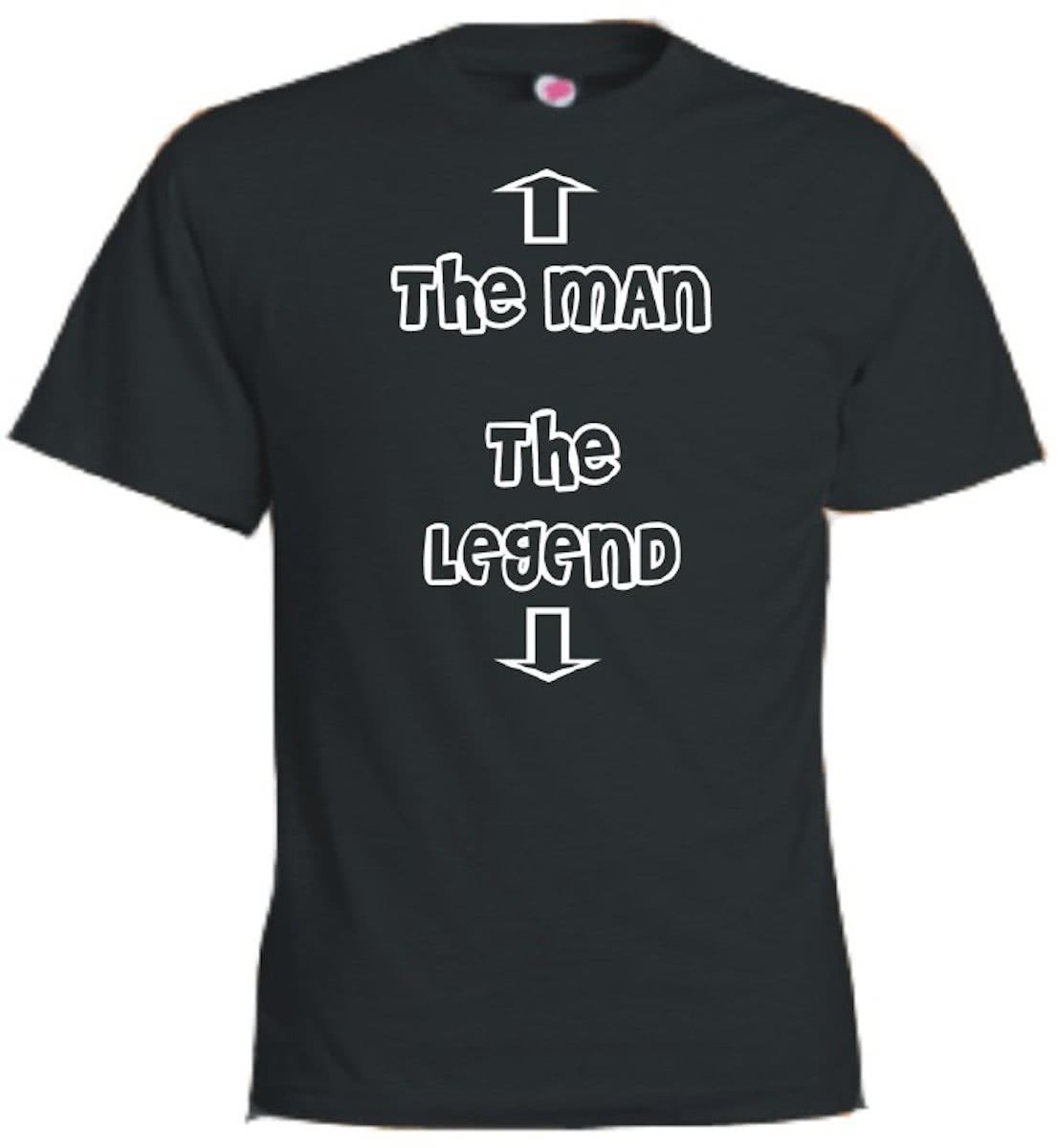   T-shirt - The man the legend - Heren Zwart (maat XXL)