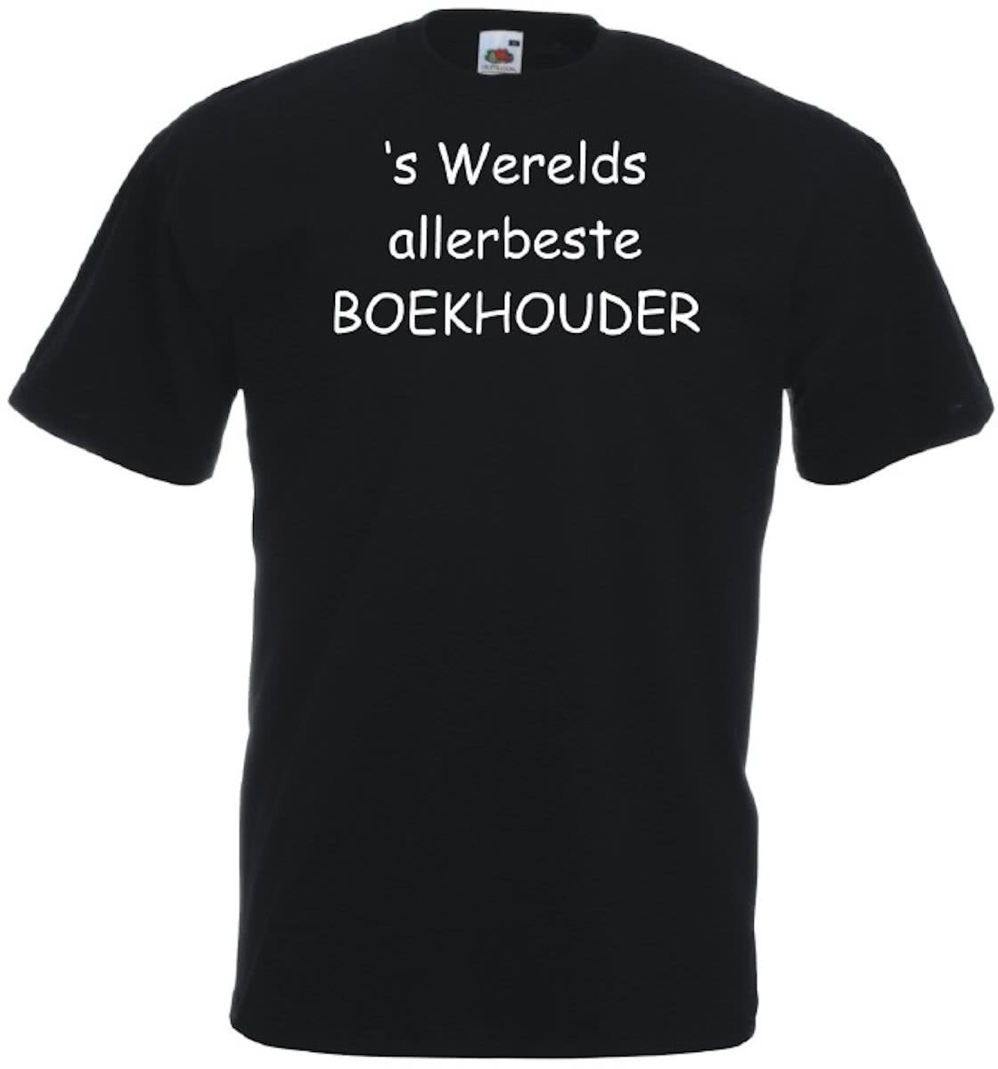   T-shirt - s Werelds beste Boekhouder - Heren Zwart (maat M)