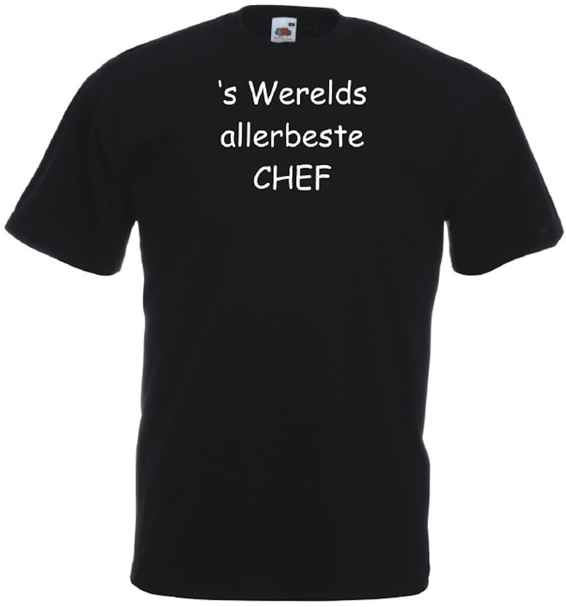 Mijncadeautje T-shirt - s Werelds beste Chef - Heren Zwart (maat 3XL)