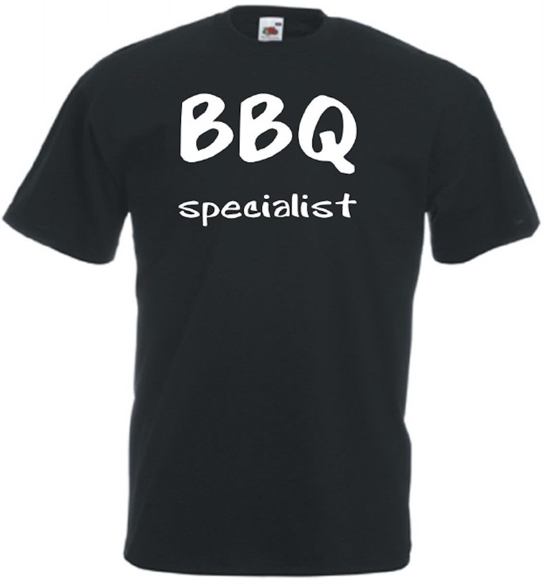 Mijncadeautje Unisex T-shirt zwart (maat M) BBQ Specialist