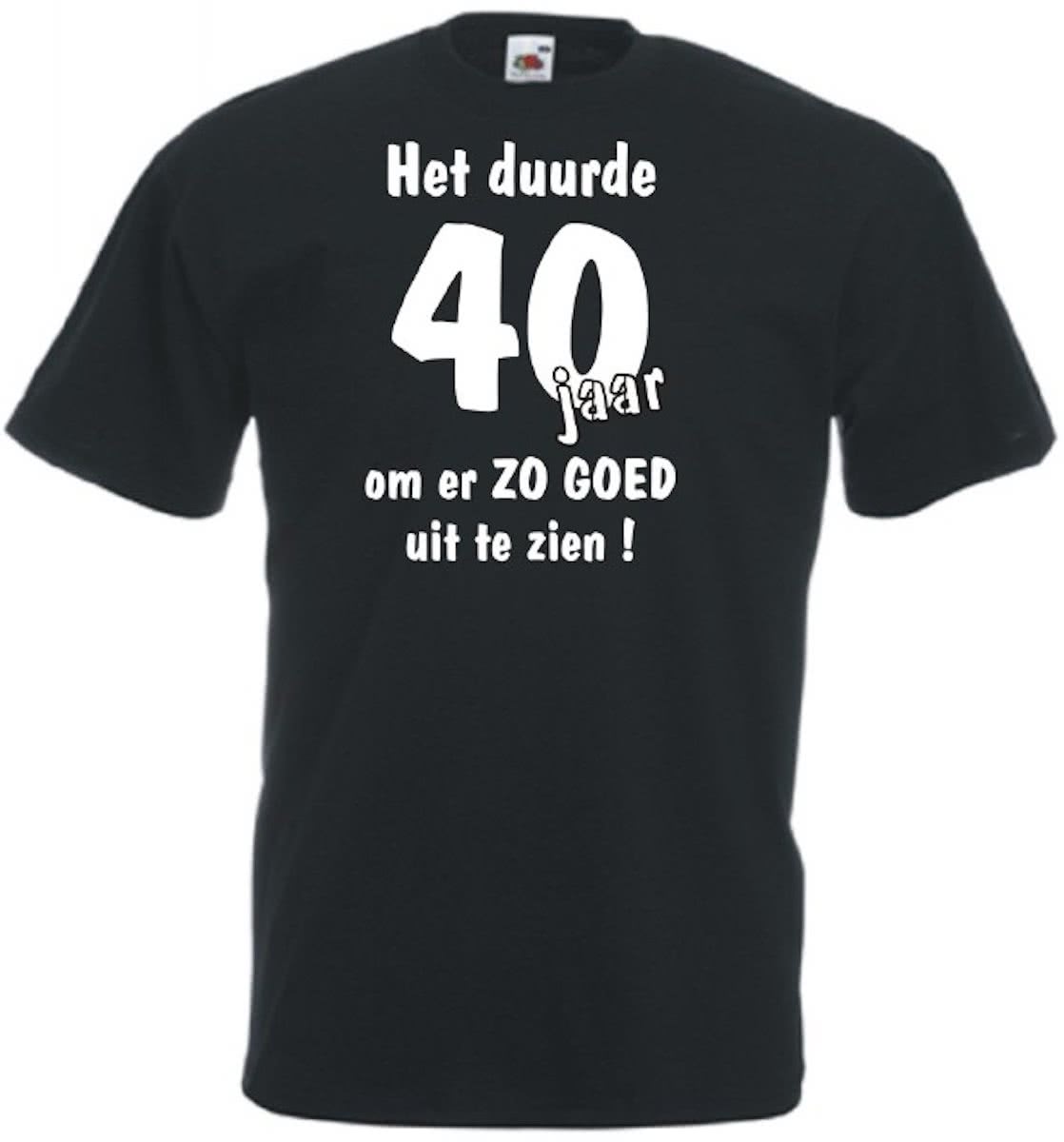 Mijncadeautje Unisex T-shirt zwart (maat M) Het duurde 40 jaar om er zo goed uit te zien