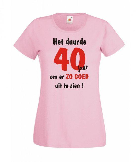 Mijncadeautje dames leeftijd T-shirt roze maat L Het duurde 40 jaar om er zo goed uit te zien